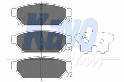 KBP5510 KAVO PARTS Комплект тормозных колодок, дисковый тормоз