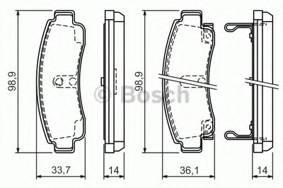 0986424299 BOSCH Комплект тормозных колодок, дисковый тормоз