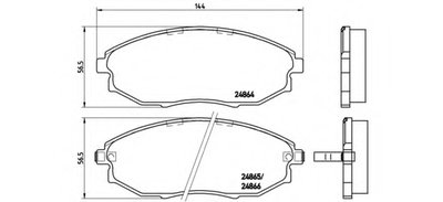 P10007 BREMBO Комплект тормозных колодок, дисковый тормоз