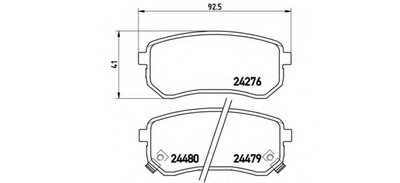 P30033 BREMBO Комплект тормозных колодок, дисковый тормоз