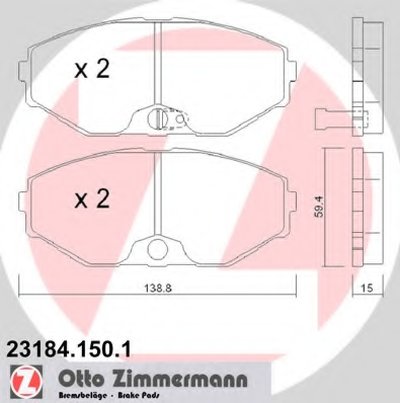 231841501 ZIMMERMANN Комплект тормозных колодок, дисковый тормоз