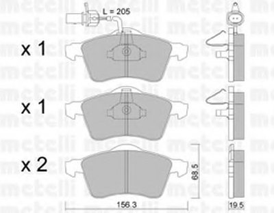 2202631 METELLI Комплект тормозных колодок, дисковый тормоз