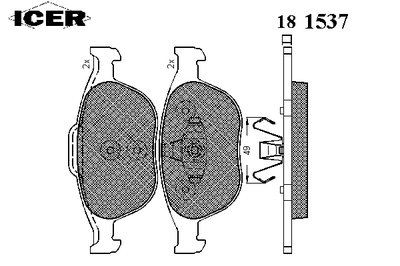 181537 ICER Комплект тормозных колодок, дисковый тормоз