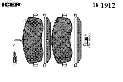181912 ICER Комплект тормозных колодок, дисковый тормоз