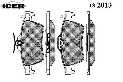 182013 ICER Комплект тормозных колодок, дисковый тормоз