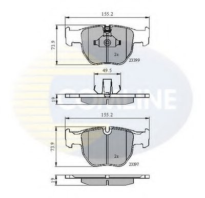 CBP01157 COMLINE Комплект тормозных колодок, дисковый тормоз