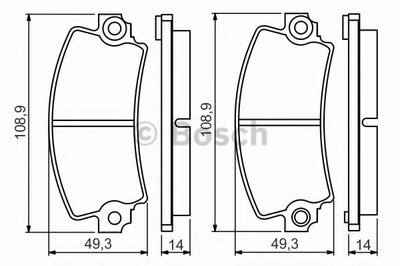 0986495270 BOSCH Комплект тормозных колодок, дисковый тормоз