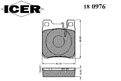 180976 ICER Комплект тормозных колодок, дисковый тормоз