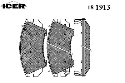 181913 ICER Комплект тормозных колодок, дисковый тормоз