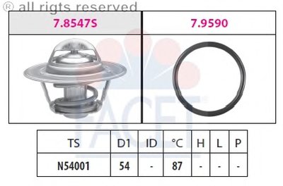 78547 FACET Термостат, охлаждающая жидкость