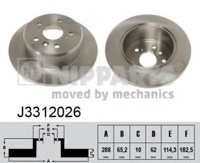 J3312026 NIPPARTS Тормозной диск