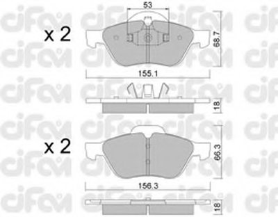 8223350 CIFAM Комплект тормозных колодок, дисковый тормоз