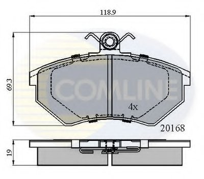 CBP0511 COMLINE Комплект тормозных колодок, дисковый тормоз