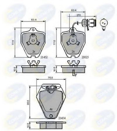 CBP1884 COMLINE Комплект тормозных колодок, дисковый тормоз