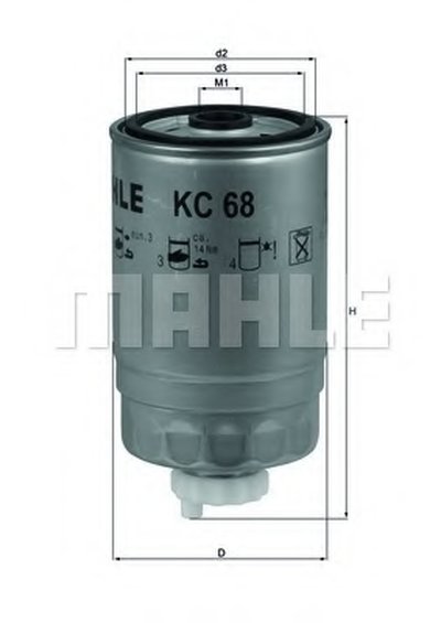 KC68 MAHLE ORIGINAL Топливный фильтр