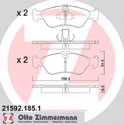 215921851 ZIMMERMANN Комплект тормозных колодок, дисковый тормоз