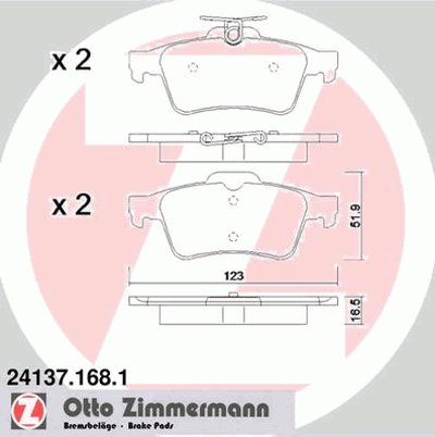 Комплект тормозных колодок, дисковый тормоз ZIMMERMANN купить