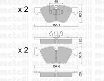 2205575 METELLI Комплект тормозных колодок, дисковый тормоз