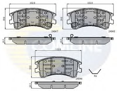 CBP3950 COMLINE Комплект тормозных колодок, дисковый тормоз