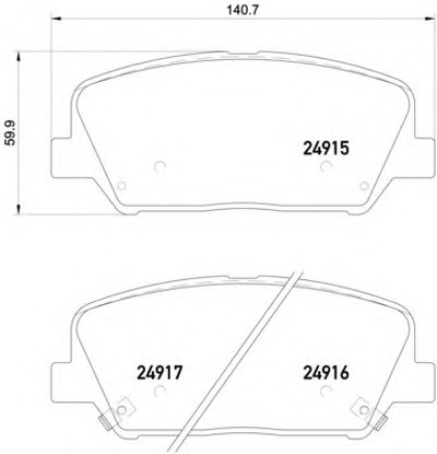 P30065 BREMBO Комплект тормозных колодок, дисковый тормоз