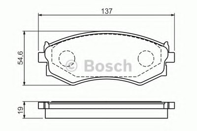 0986461139 BOSCH Комплект тормозных колодок, дисковый тормоз