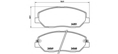 P30036 BREMBO Комплект тормозных колодок, дисковый тормоз