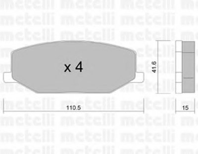 2200970 METELLI Комплект тормозных колодок, дисковый тормоз