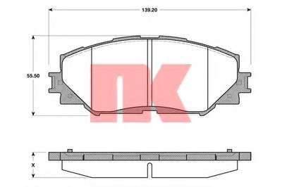 224595 NK Комплект тормозных колодок, дисковый тормоз