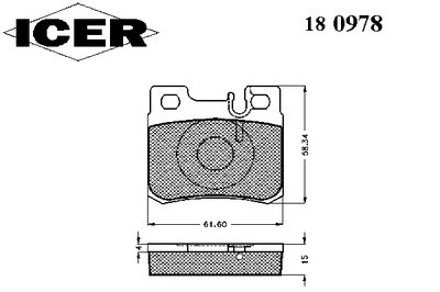 180978 ICER Комплект тормозных колодок, дисковый тормоз