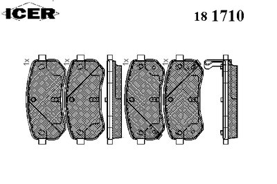 181710 ICER Комплект тормозных колодок, дисковый тормоз