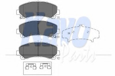 KBP3515 KAVO PARTS Комплект тормозных колодок, дисковый тормоз