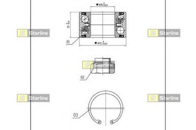 LO00882 STARLINE Комплект подшипника ступицы колеса