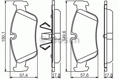 0986495276 BOSCH Комплект тормозных колодок, дисковый тормоз