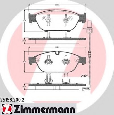 251582002 ZIMMERMANN Комплект тормозных колодок, дисковый тормоз