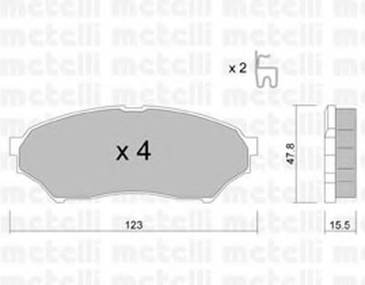 2203970 METELLI Комплект тормозных колодок, дисковый тормоз