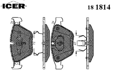 181814 ICER Комплект тормозных колодок, дисковый тормоз