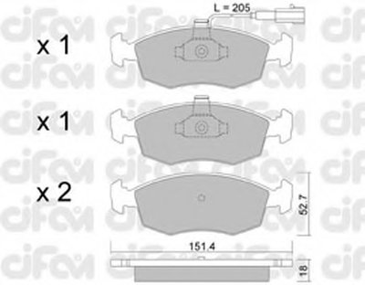 8222740 CIFAM Комплект тормозных колодок, дисковый тормоз