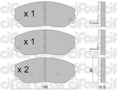 8225150 CIFAM Комплект тормозных колодок, дисковый тормоз