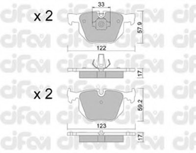 8225610 CIFAM Комплект тормозных колодок, дисковый тормоз