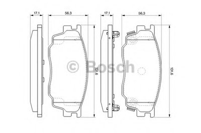 0986494078 BOSCH Комплект тормозных колодок, дисковый тормоз