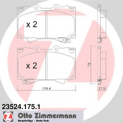 235241751 ZIMMERMANN Комплект тормозных колодок, дисковый тормоз