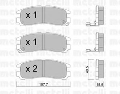 2203980 METELLI Комплект тормозных колодок, дисковый тормоз