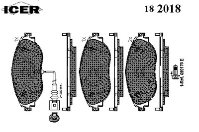 182018 ICER Комплект тормозных колодок, дисковый тормоз