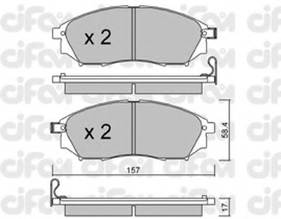 8228190 CIFAM Комплект тормозных колодок, дисковый тормоз