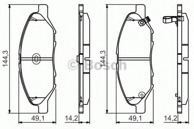 0986495133 BOSCH Комплект тормозных колодок, дисковый тормоз