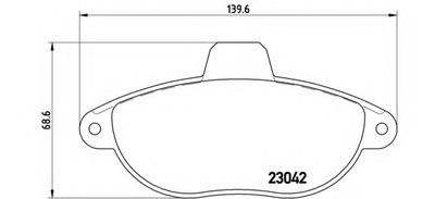 P23072 BREMBO Комплект тормозных колодок, дисковый тормоз