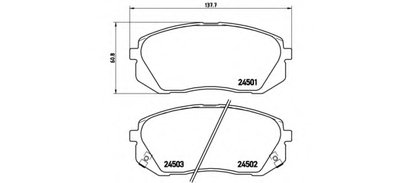 P30039 BREMBO Комплект тормозных колодок, дисковый тормоз