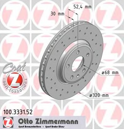 100333152 ZIMMERMANN Тормозной диск