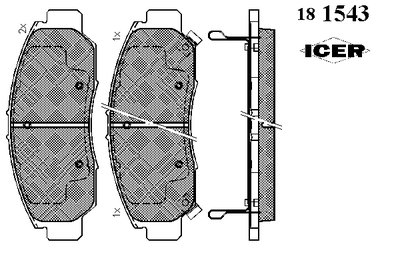 181543 ICER Комплект тормозных колодок, дисковый тормоз