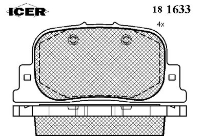 181633 ICER Комплект тормозных колодок, дисковый тормоз